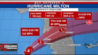 Huracán Milton Boletín 2 pm │ Actualización de trayectoria e impactos en Tampa Bay y Florida [upl. by Aciemaj]