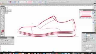 Footwear Design in Illustrator part 1 sketching [upl. by Ailecnarf]