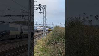 Class 390 cross over at Easenhall Footbridge with a tone [upl. by Burrow]