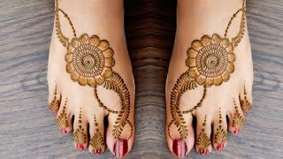 easy and quick foot mehndi designs  simple leg mehndi designs 2024  feet mehandi designs [upl. by Nosimaj]