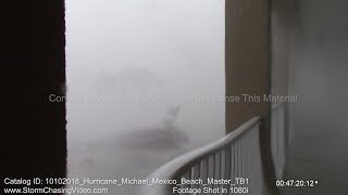 Category 5 Hurricane Michael Far Western Mexico Beach FL Eye Wall  10102018 [upl. by Weixel]