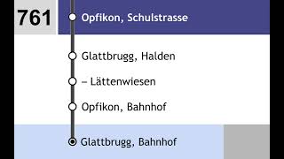 VBG Ansagen  761  Wallisellen – Opfikon – Glattbrugg [upl. by Auof]