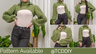 How to Crochet a Cowl Neck Shrug  Pattern amp Tutorial DIY [upl. by Dranrev]