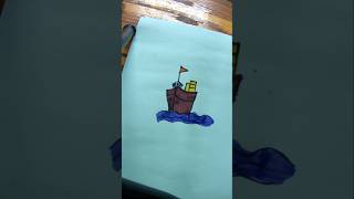 Number 1 drawing ✏️ ship art drawing shorts painting [upl. by Anaeirb]