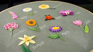 10 Gorgeous Flower Ideas Hand Embroidery Art with Simple Stitches [upl. by Eivets]