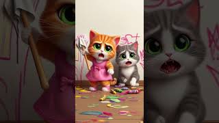 A Humorous Story of Naughty Kitten 🙀💕🐈 funny cat kitten cartoon story [upl. by Sullecram]