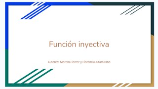 ¿Qué es una función inyectiva [upl. by Moneta]