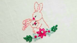 Hand Embroidery For Baby Dress  Back Stitch Lazydaisy  French knot Stitch  Easy For Beginners [upl. by Esdras85]