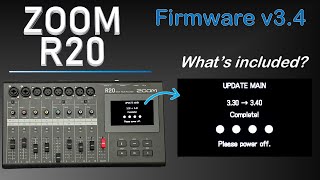 ZOOM R20 Firmware 34 Update  whats included [upl. by Nakah]