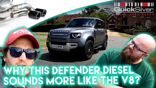 Why this Defender Diesel Sounds More Like the V8 by QuickSilver Exhausts [upl. by Neyu346]