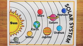 How To Draw Solar SystemSolar System Drawing  Solar System Planets Drawing Easy Steps [upl. by Enilraep]