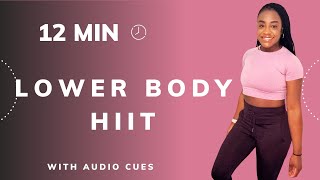 12 Min Lower Body HIIT  with audio cues  Fitsique [upl. by Wolgast]