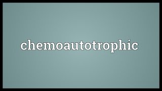 Chemoautotrophic Meaning [upl. by Itirp]