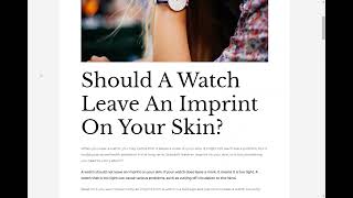 Should A Watch Leave An Imprint On Your Skin [upl. by Animrac]