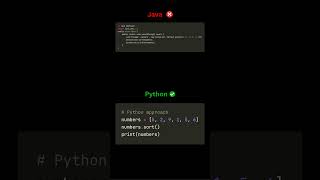 Java vs Python Sorting a List Syntax amp Performance Java Python CodingTips [upl. by Rodger]