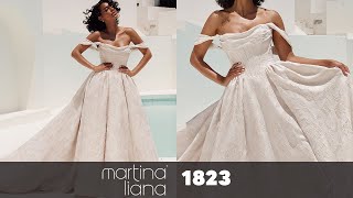 Vintage Inspired Basque Waist Wedding Dress with Scoop Neckline  Martina Liana 1823 [upl. by Yenhpad]