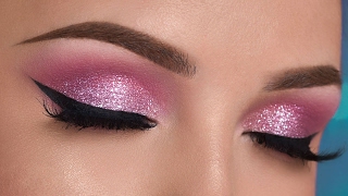 Pink Glitter Smokey Eye Makeup Tutorial [upl. by Goulden]