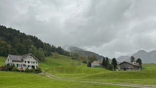 Walking in the rain in Urnäsch Switzerland [upl. by Maeve]