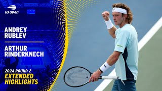 Andrey Rublev vs Arthur Rinderknech Extended Highlights  2024 US Open Round 2 [upl. by Stricklan]