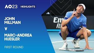 John Millman v MarcAndrea Huesler Highlights  Australian Open 2023 First Round [upl. by Yesteb]