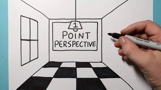 HOW TO DRAW 1 POINT PERSPECTIVE FOR BEGINNERS [upl. by Auhsaj]