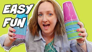 10 EASY INDOOR Games With CUPS  GAMES For ALL AGES [upl. by Anialam]