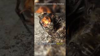 Giant Asian Hornet vs Asian Honey Bees shorts insects [upl. by Thaddeus]