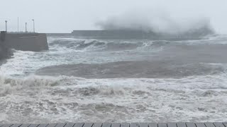 Deadly Storm Babet batters Stonehaven harbour in UK  AFP [upl. by Nolyd324]