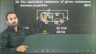 Q15 Semiconductor Electronics  The equivalent resistance of given resistances between A and B is [upl. by Bonilla274]