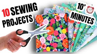 10 Sewing Projects To Make In Under 10 Minutes  easy Sewing for beginners [upl. by Brockie]