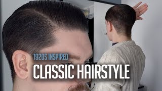 Classic Mens Side Part Hairstyle Using Pomade  Tutorial [upl. by Sirod556]