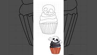 Jak nakreslit cupcake snadno 🎃 Roztomilé halloweenské umění [upl. by Ggerc]