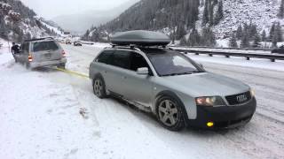 Allroad pulls Pathfinder out of snow bank [upl. by Eejan]