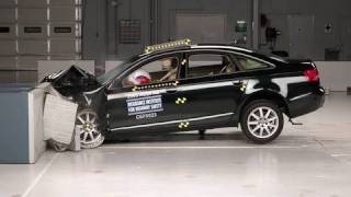 2005 Audi A6 moderate overlap IIHS crash test [upl. by Eetsud]