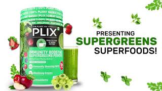 Plix Immunity Boosting Supergreens  45 Ingredients in One Scoop [upl. by Ciredor]