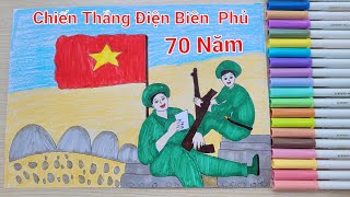 Vẽ Tranh 70 Năm Chiến Thắng Điện Biên Phủ  Vẽ Chú Bộ Đội  Vân Handmade [upl. by Anilosi]