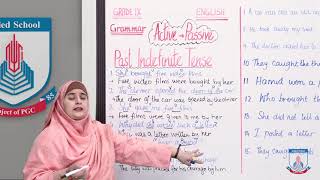 Class 9  English  Unit 3  Lecture 45 Active  Passive  Past Tense  Allied Schools [upl. by Annibo638]