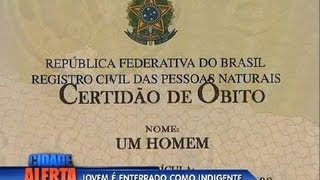 Jovem é enterrado como indigente no Rio [upl. by Eirdua]