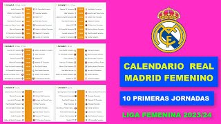 CALENDARIO DEL REAL MADRID FEMENINO LIGA ESPAÑOLA 20232024 [upl. by Magdaia586]