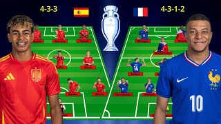 SPAIN VS FRANCE PREDICTED LINEUPS UEFA EURO 2024 SEMIFINALS [upl. by Latisha]