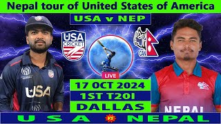 United States vs Nepal  USA vs NEP  1st T20I of Nepal Tour of USA 2024  Cricket Info Live [upl. by Liddie]