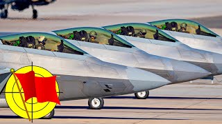 Red Flag 22 Mass takeoff of F22 and F35 fighters during exercises in the USA [upl. by Eimorej]