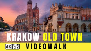 Walking Tour in Krakow Poland in a Cloudy Day  Krakow Old Town [upl. by Harlen606]