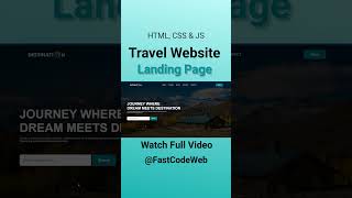 Travel Website Using HTML amp CSS  Step By Step Tutorial  Fast Code [upl. by Chadbourne]