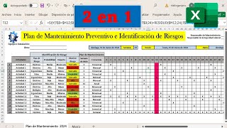 Plan de Mantenimiento Preventivo y Evaluación de Riesgos en una Sola Plantilla con Excel quot2 en 1quot [upl. by Hodess542]