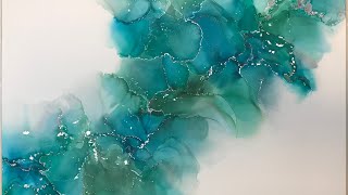 61 Abstract Alcohol ink art with Molotow liquid chrome [upl. by Ylelhsa718]