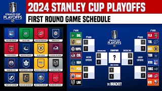 🔴 2024 STANLEY CUP PLAYOFFS First Round Games Schedule  NHL 20232024 [upl. by Anaillil54]