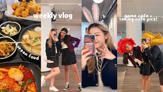 weekly vlog ✏️ reliving our korean student life private cinema game cafe taking cute pics [upl. by Britteny969]