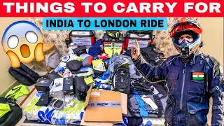 Things to carry for INDIA 🇮🇳 to LONDON 🏴󠁧󠁢󠁥󠁮󠁧󠁿 Motorcycle Ride 😱 Final Preparations [upl. by Lathrope394]