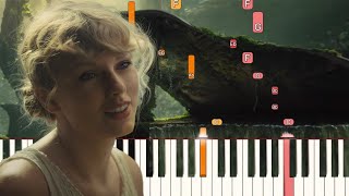 cardigan  Taylor Swift folklore  Piano Tutorial Synthesia [upl. by Ralaigh]